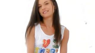 Bitch is sliding her tits along powerful prick